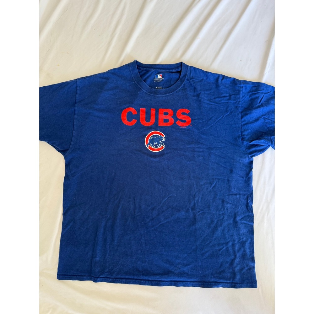 MLB Chicago Cubs Graphic T-Shirt Blue Mens XL Short Sleeve Baseball Tee